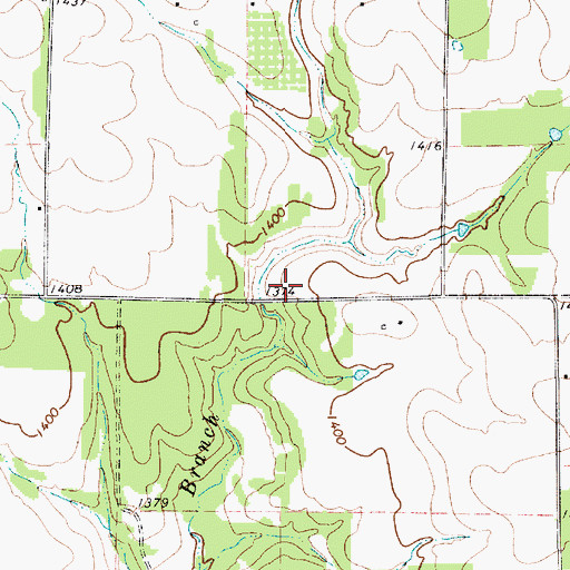 Topographic Map of Perrin Dam, TX