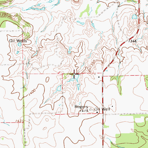 Topographic Map of Rodgers Dam, TX