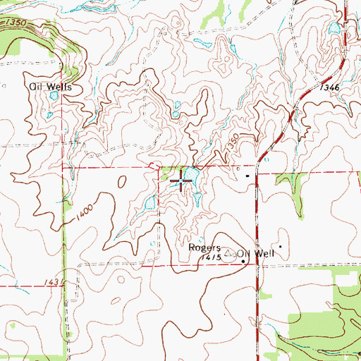 Topographic Map of Rodgers Lake, TX