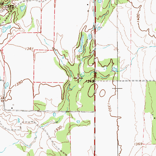 Topographic Map of Love Lake, TX