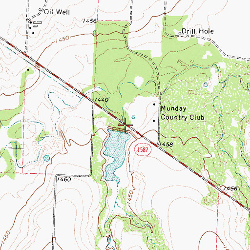 Topographic Map of Munday Park Dam, TX