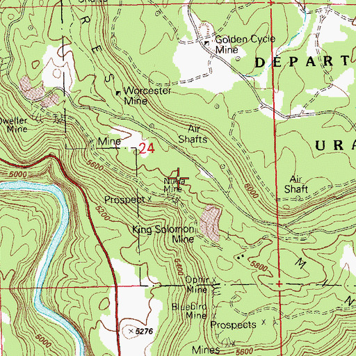 Topographic Map of Dolores Mines, CO