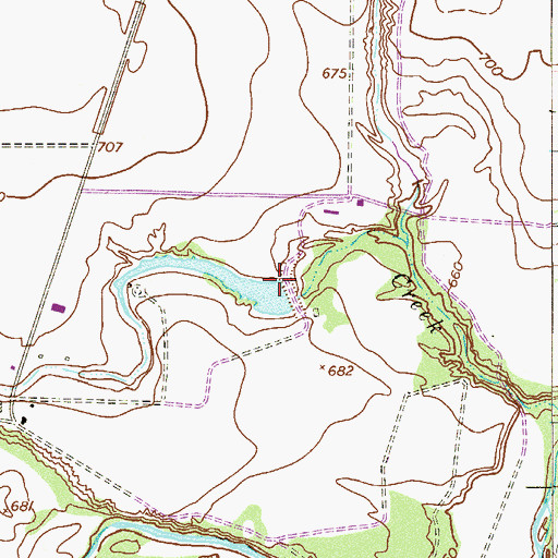 Topographic Map of Alamo Angus Ranch Lake Dam, TX