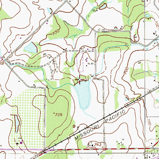 Topographic Map of Kirby Lake Dam, TX