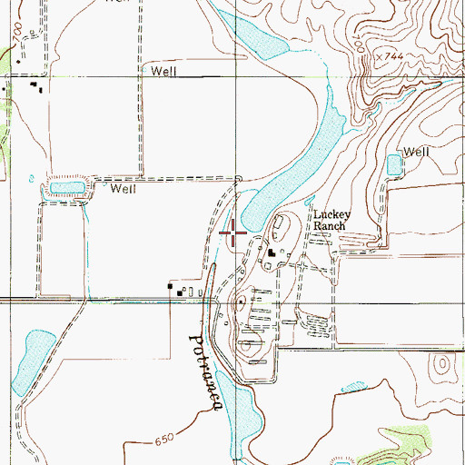 Topographic Map of Luckey Lake Dam, TX