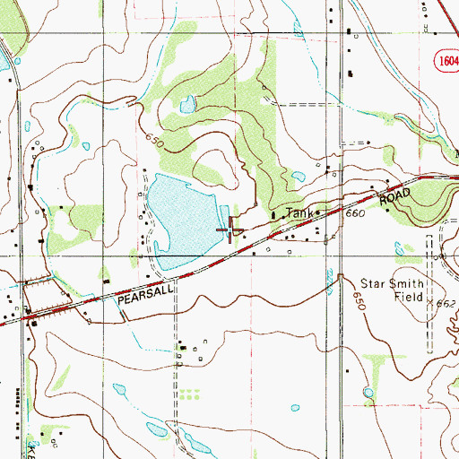 Topographic Map of Scott Lake Dam, TX