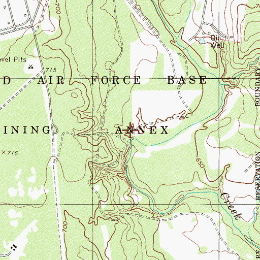 Topographic Map of Medina Air Force Base Lake, TX