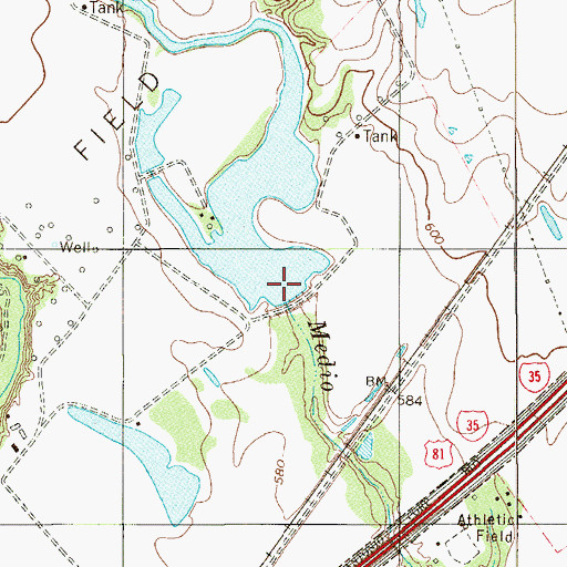 Topographic Map of O R Mitchell Lake 1 Dam, TX