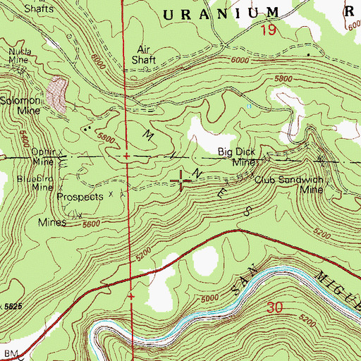 Topographic Map of Dolores Mine, CO