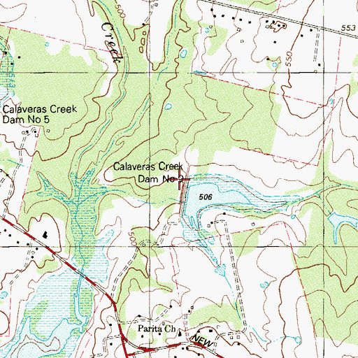 Topographic Map of Soil Conservation Service Site 9 Dam, TX