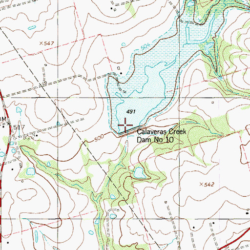 Topographic Map of Soil Conservation Service Site 10 Dam, TX