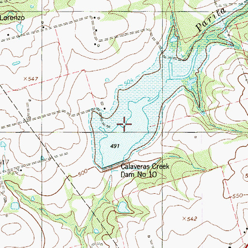 Topographic Map of Soil Conservation Service Site 10 Reservoir, TX