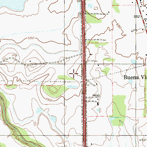 Topographic Map of Mitchell Lake Dam, TX