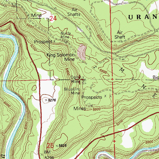Topographic Map of Ophir Mine, CO
