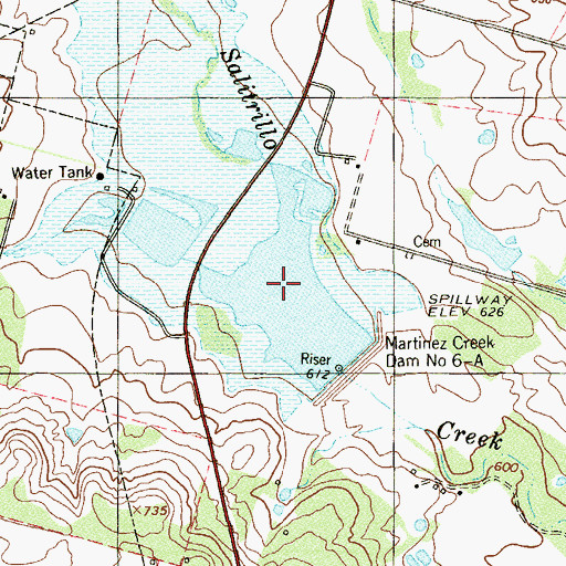 Topographic Map of Soil Conservation Service Site 6-A Reservoir, TX