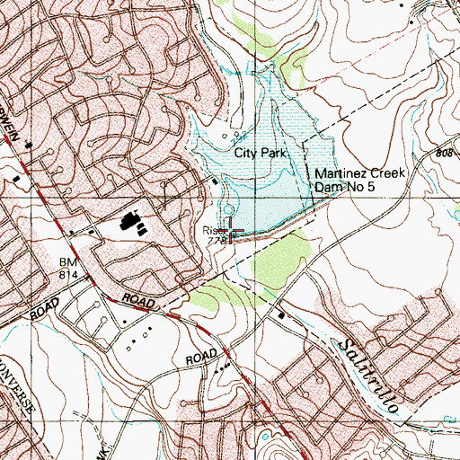 Topographic Map of Soil Conservation Service Site 5 Dam, TX