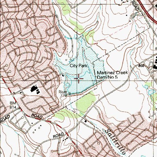 Topographic Map of Soil Conservation Service Site 5 Reservoir, TX