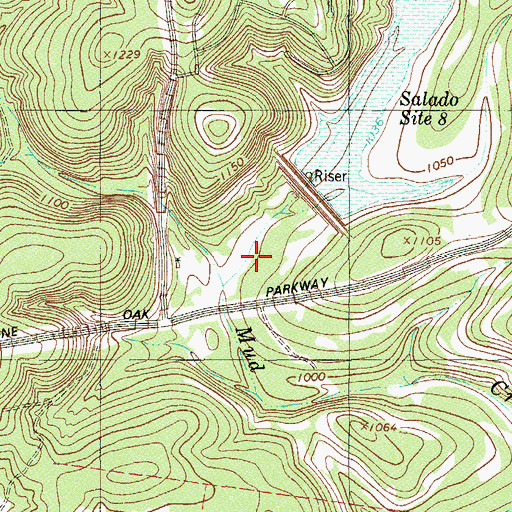Topographic Map of Soil Conservation Service Site 8 Dam, TX