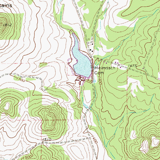 Topographic Map of Heimsath Cemetery Lake, TX