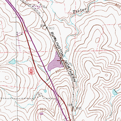 Topographic Map of Elna Reservoir Dam, TX