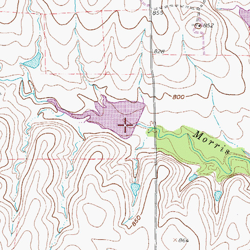 Topographic Map of Soil Conservation Service Site 26 Reservoir, TX