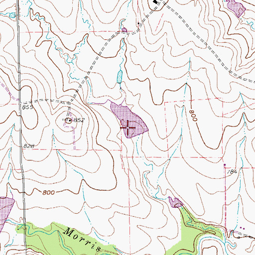 Topographic Map of Soil Conservation Service Site 27a Dam, TX