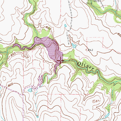 Topographic Map of Soil Conservation Service Site 29 Reservoir, TX