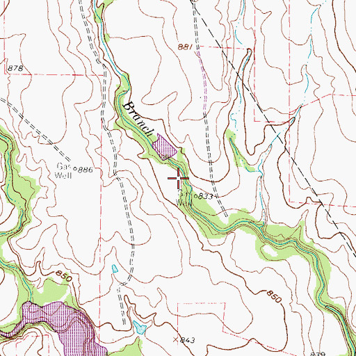Topographic Map of Soil Conservation Service Site 30 Reservoir, TX
