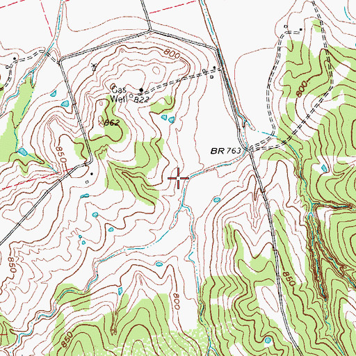 Topographic Map of Soil Conservation Service Site 8 Reservoir, TX