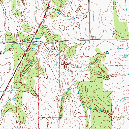 Topographic Map of Soil Conservation Service Site 10 Reservoir, TX