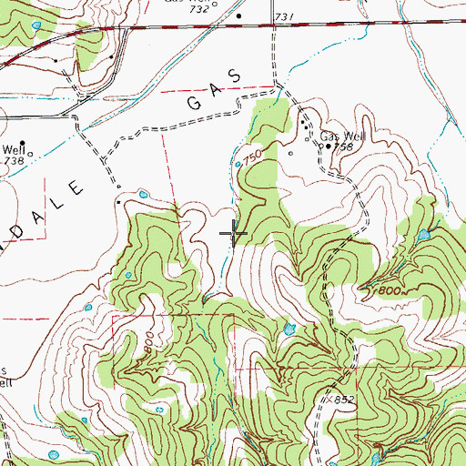 Topographic Map of Soil Conservation Service Site 21 Dam, TX