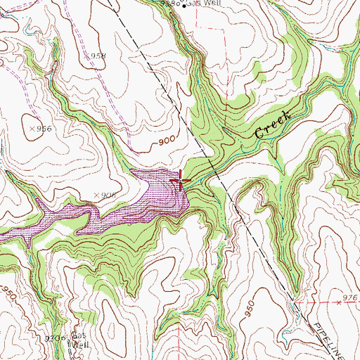 Topographic Map of Soil Conservation Service Site 24 Reservoir, TX
