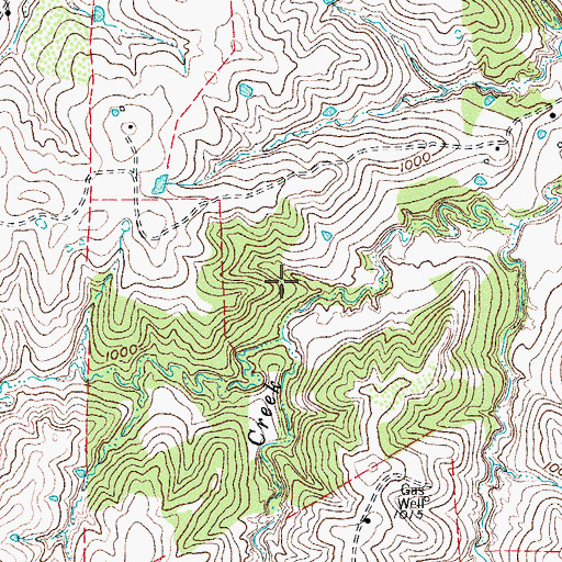 Topographic Map of Soil Conservation Service Site 1 Dam, TX