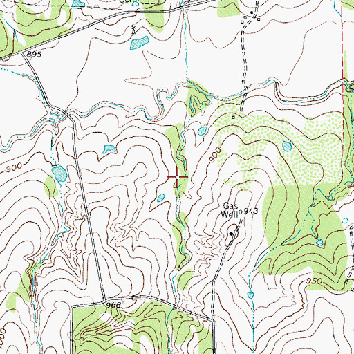 Topographic Map of Soil Conservation Service Site 22 Reservoir, TX
