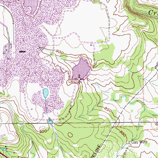 Topographic Map of Peach Hill Plant Dam, TX