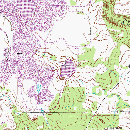 Topographic Map of Peach Hill Lake, TX