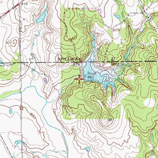 Topographic Map of Soil Conservation Service Site 14 Dam, TX