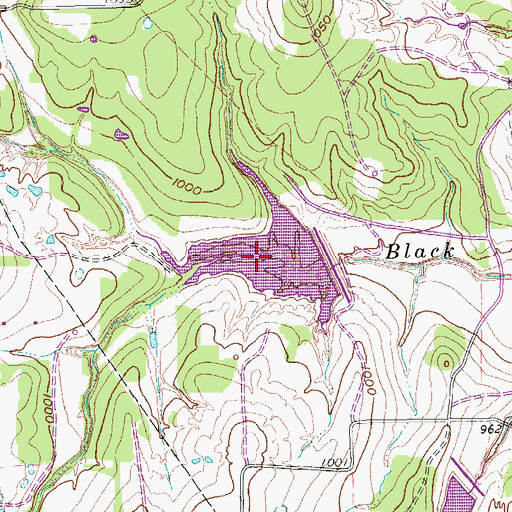 Topographic Map of Black Creek Reservoir, TX