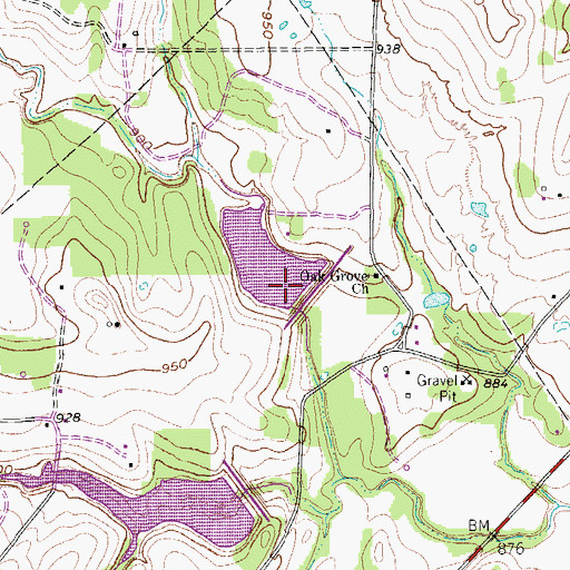 Topographic Map of Soil Conservation Service Site 23a Dam, TX