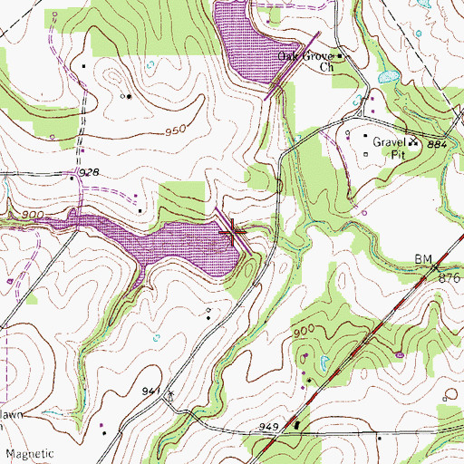 Topographic Map of Soil Conservation Service Site 23b Reservoir, TX