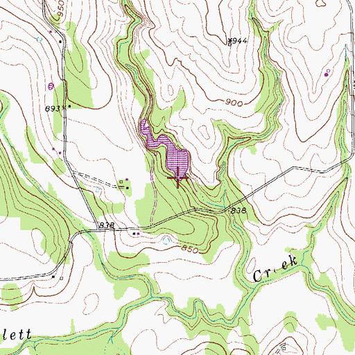 Topographic Map of Soil Conservation Service Site 23e Dam, TX