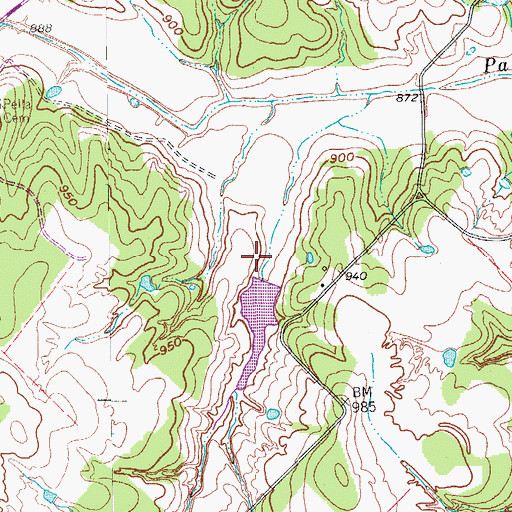 Topographic Map of Soil Conservation Service Site 11f Reservoir, TX