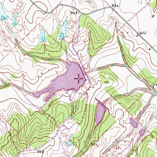 Topographic Map of Soil Conservation Service Site 12 Reservoir, TX