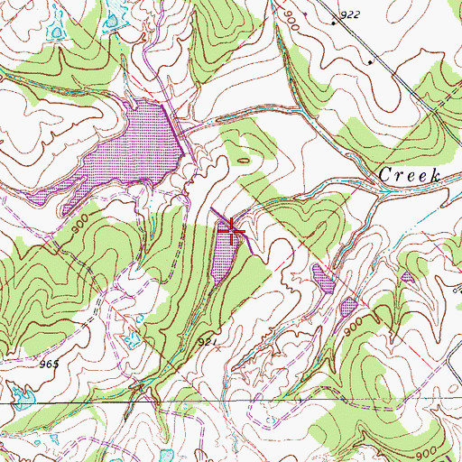 Topographic Map of Soil Conservation Service Site 12c Dam, TX