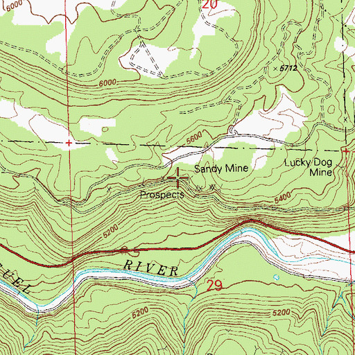 Topographic Map of Sandy Mine, CO