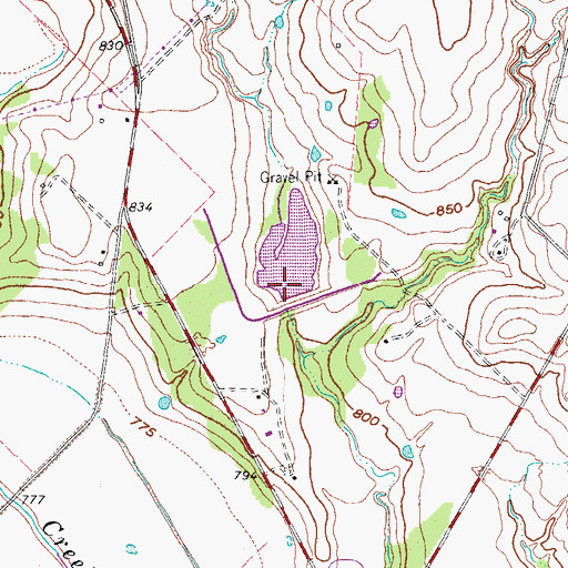 Topographic Map of Soil Conservation Service Site 20 Reservoir, TX