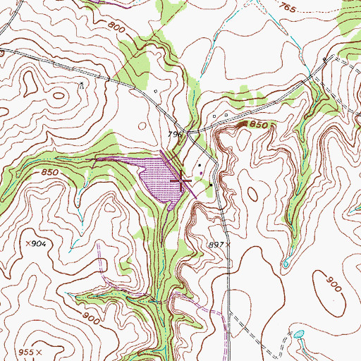 Topographic Map of Soil Conservation Service Site 20a Reservoir, TX