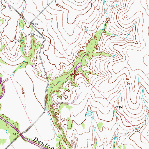 Topographic Map of Soil Conservation Service Site 21d Dam, TX