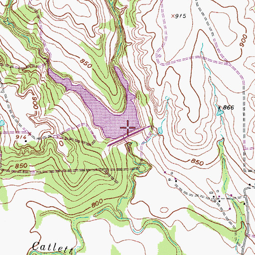 Topographic Map of Soil Conservation Service Site 23 Dam, TX