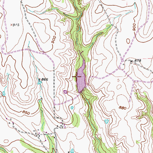 Topographic Map of Soil Conservation Service Site 24a Reservoir, TX